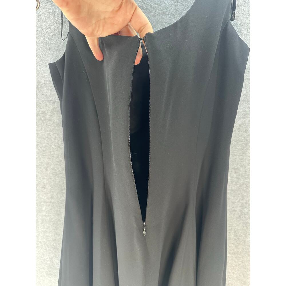 Vintage Chelsea Nites Women's sz 10 Black Swing Dress Flowy Flirty Classic 90s - Picture 10 of 11